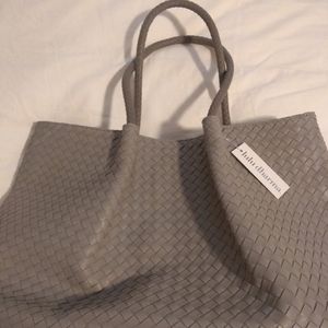 Lulu Dharma Vegan Leather Tote in Gray. Brand New.
